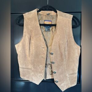Cripple Creek Tan Suede Button-Up Vest